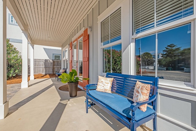 view of patio featuring covered porch