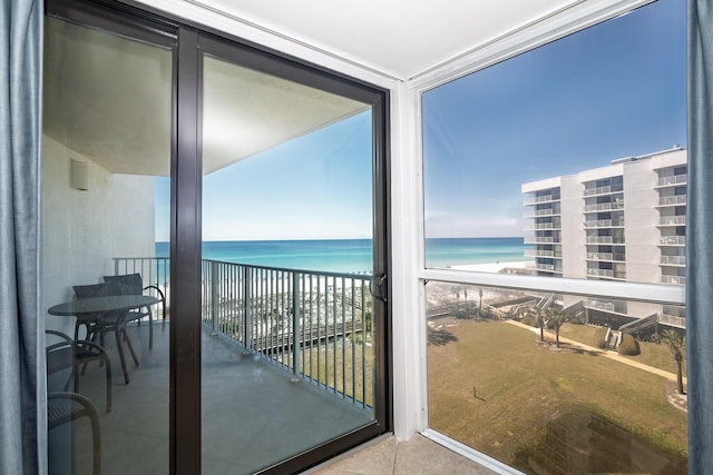 balcony with a water view