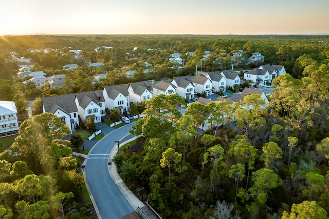 view of aerial view at dusk