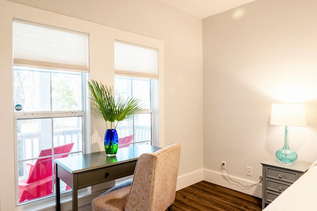 office featuring dark wood-type flooring