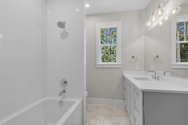 112 S Magnolia Beach Way, Santa Rosa Beach, FL 32459 - bathroom featuring healthy amount of natural light, vanity, baseboards, and toilet
