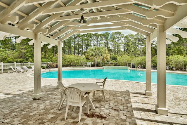 112 S Magnolia Beach Way, Santa Rosa Beach, FL 32459 - view of pool featuring view of scattered trees and a patio