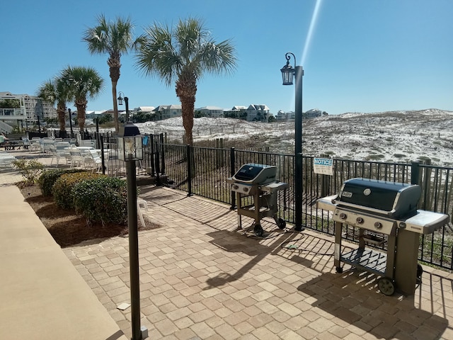 view of patio with area for grilling