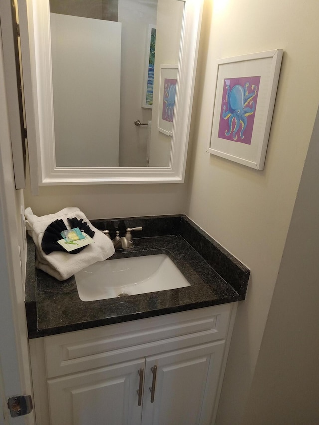 bathroom with oversized vanity