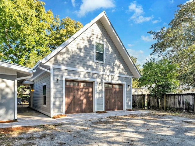 view of garage