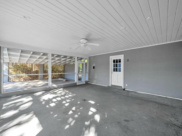 view of patio featuring ceiling fan