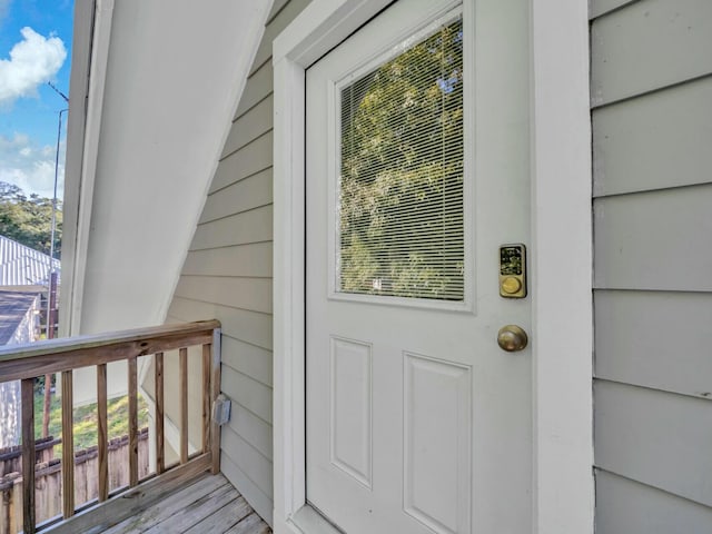 view of doorway to property