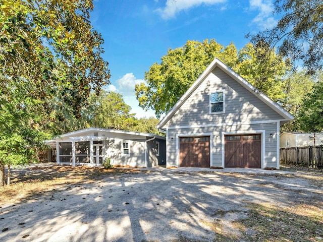 view of front of home with a garage