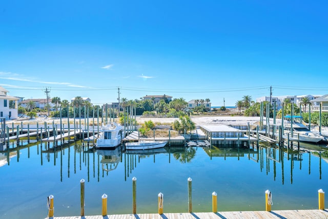 view of water feature featuring a dock