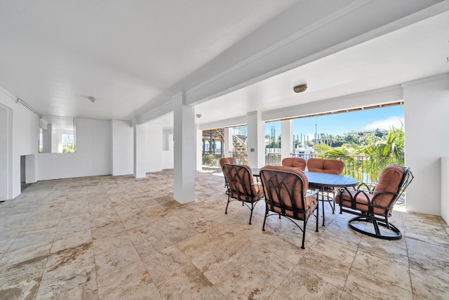 view of tiled dining space