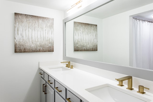 bathroom with double sink vanity