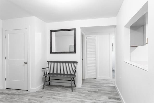 hall featuring light hardwood / wood-style floors