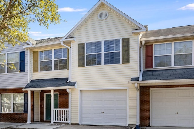 view of property with a garage