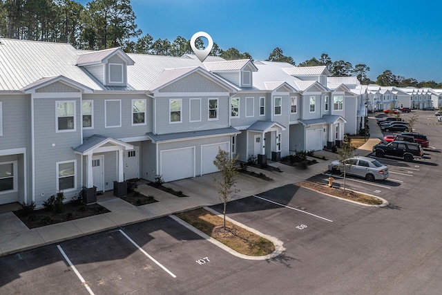 view of property with a garage