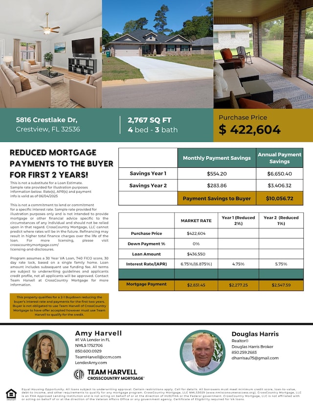 5816 Crestlake Dr, Crestview, FL 32536 - view of marketing collateral with multiple images