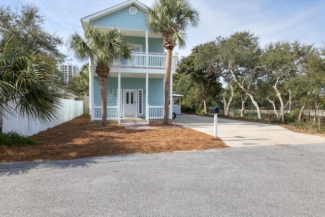 view of front of property with a porch