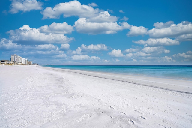 property view of water with a beach view