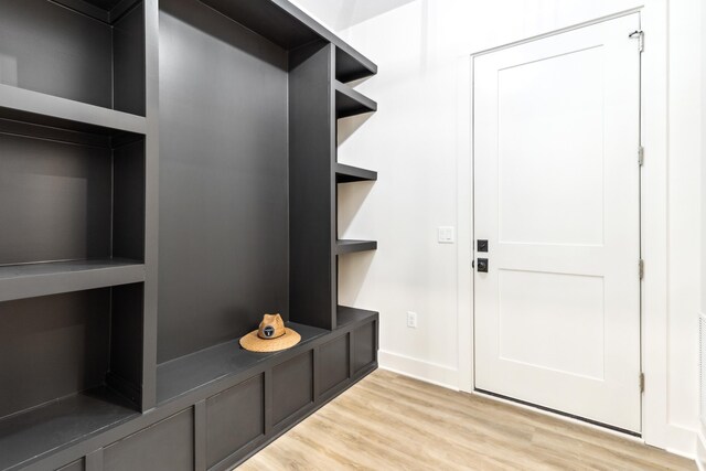 mudroom featuring light hardwood / wood-style flooring