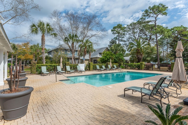 view of pool featuring a patio area