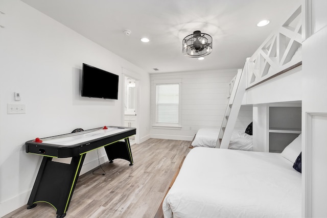 bedroom featuring light hardwood / wood-style flooring