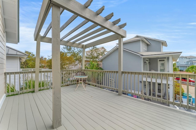 deck featuring a pergola