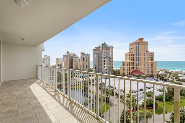 balcony with a water view