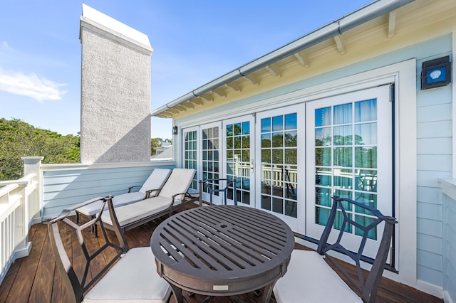 balcony with french doors