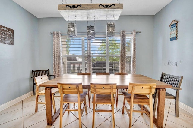 view of tiled dining area