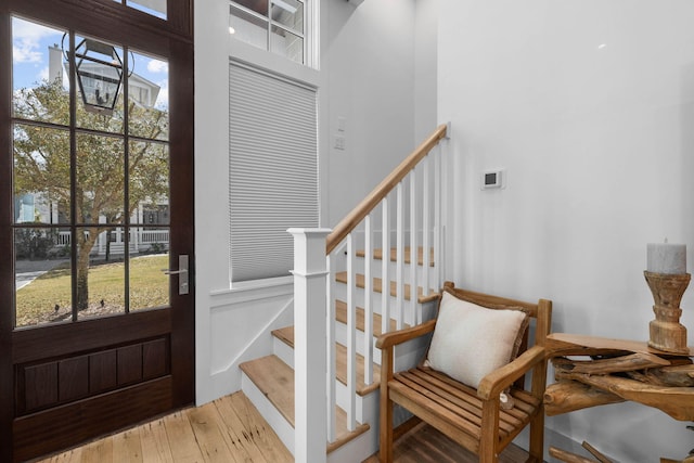 entrance foyer featuring light hardwood / wood-style flooring