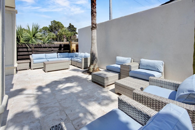 view of patio with an outdoor living space