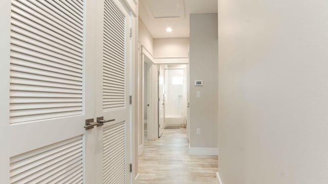 hall featuring light hardwood / wood-style floors