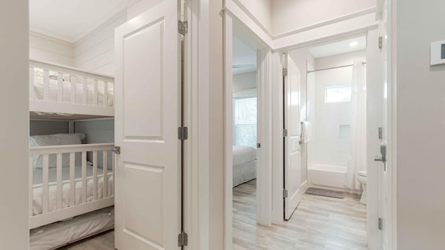 hall featuring light hardwood / wood-style floors