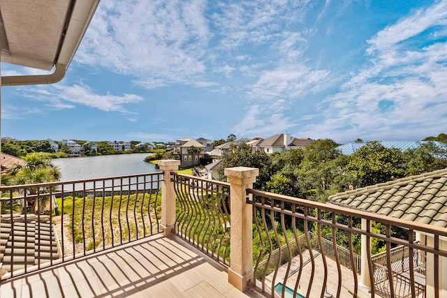 balcony with a water view