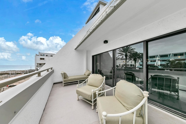 balcony with a water view