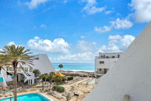 water view featuring a beach view