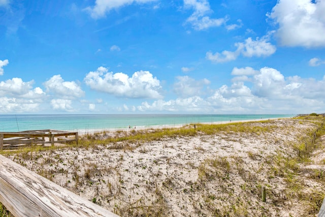 property view of water with a beach view