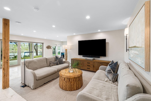 view of tiled living room