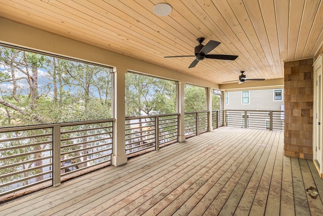 deck with ceiling fan