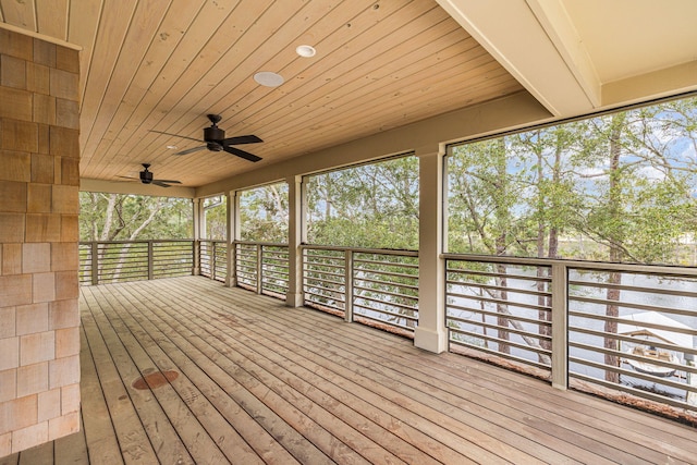 deck with ceiling fan