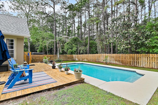 view of pool with a deck