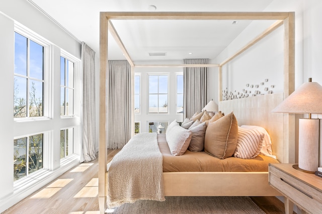 bedroom featuring light hardwood / wood-style flooring