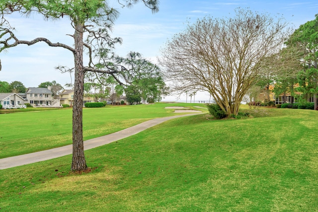 view of property's community featuring a yard