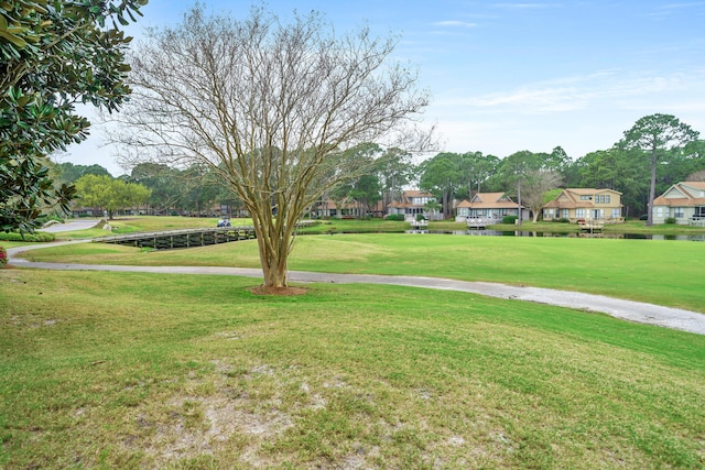 view of home's community with a lawn