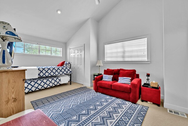 64 Vantage Pt Unit 64, Miramar Beach, FL 32550 - interior space with baseboards, vaulted ceiling, and visible vents