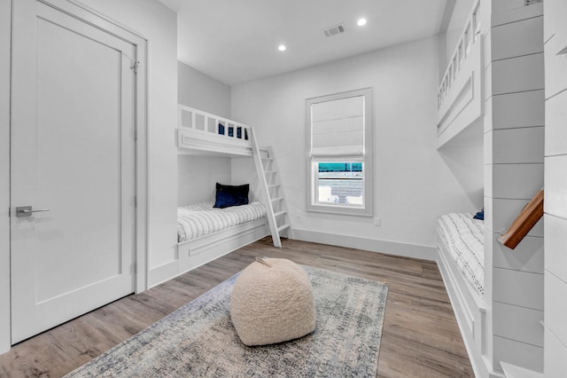 bedroom featuring light hardwood / wood-style floors