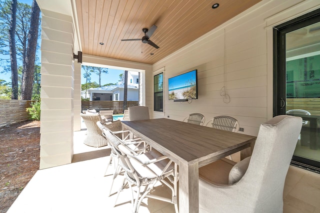 view of patio / terrace with ceiling fan