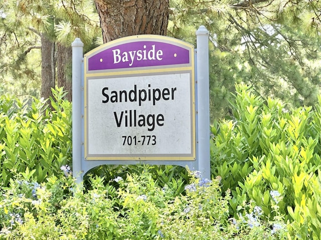 view of community sign