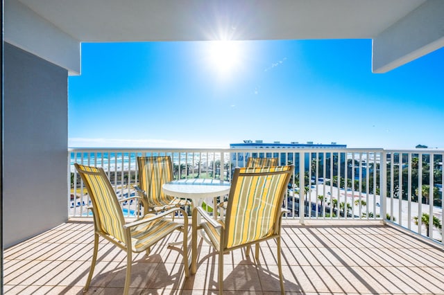 balcony with a water view