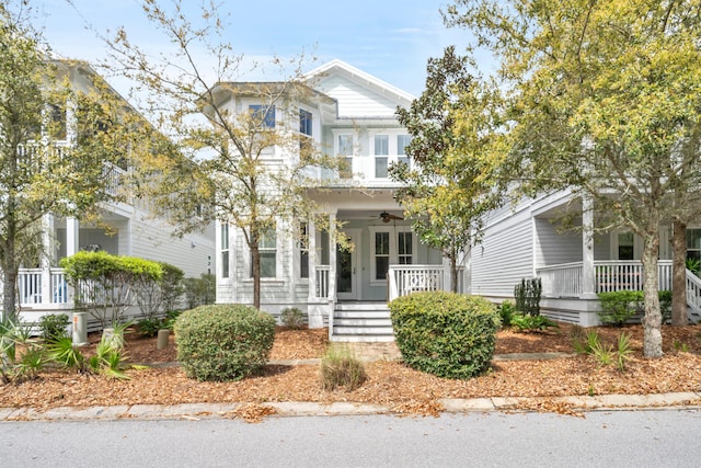 view of front facade featuring covered porch