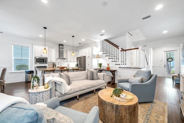 living room featuring hardwood / wood-style flooring